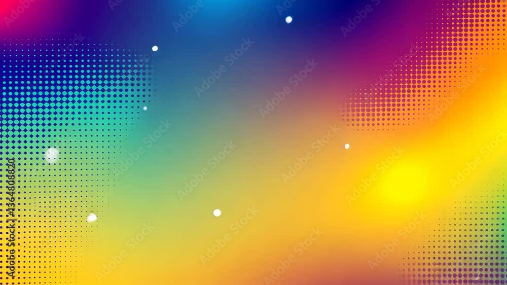 Poster abstract multicolor gradient background with dotted mesh and sparkles