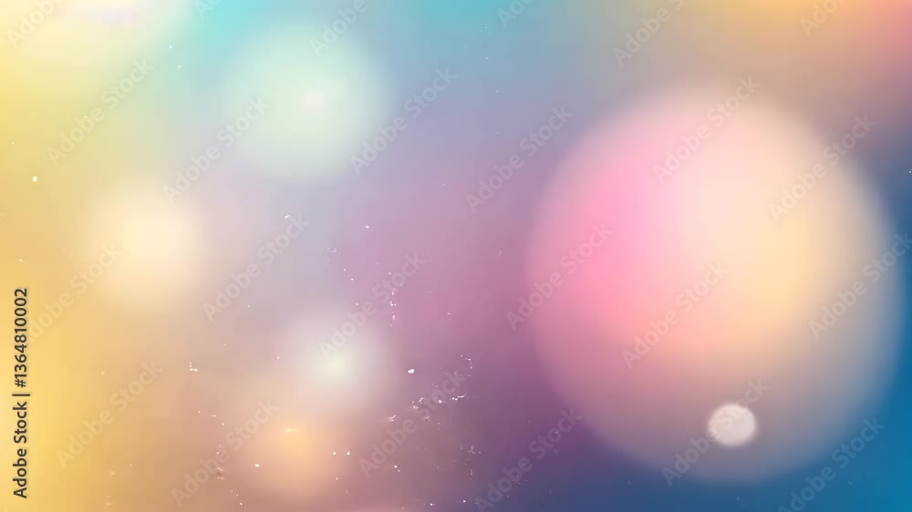 Poster abstract pastel bokeh background with colorful blurred lights and tiny particles