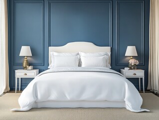 A beautifully decorated bedroom showcasing a luxurious bed design