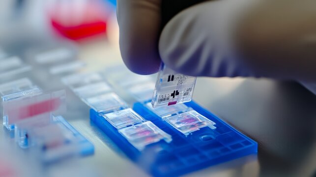 A nanotechnology researcher developing nanosensors for medical diagnostics, advanced research lab with real-time particle detection and nanosensor calibration, Scientific style