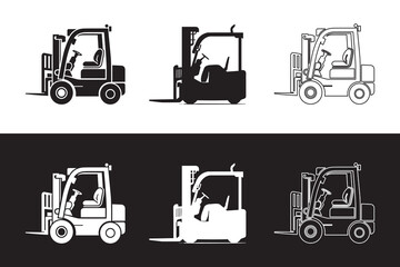 Forklift icon or forklift truck icon vector isolated.