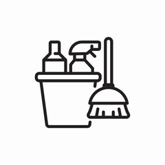 cleaning supplies household products icon vector sign