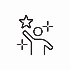 achievement success star person icon vector sign
