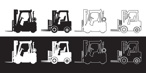 Forklift icon or forklift truck icon vector isolated.