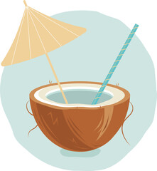 coconut cocktail on the beach