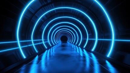 Fototapeta premium Futuristic Neon Tunnel Pathway