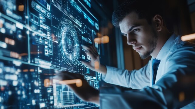 A quantum physicist developing quantum sensors for precise navigation, advanced lab with real-time quantum sensor data collection and analysis, Scientific style