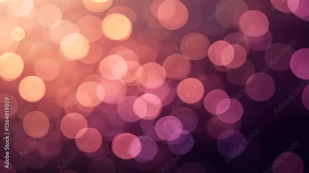 Poster blurred lights abstract background with peach and purple bokeh effect for festive design and decorat