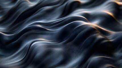 Obraz premium Textured Abstract Waves With Shimmering Highlights on a Dark Background