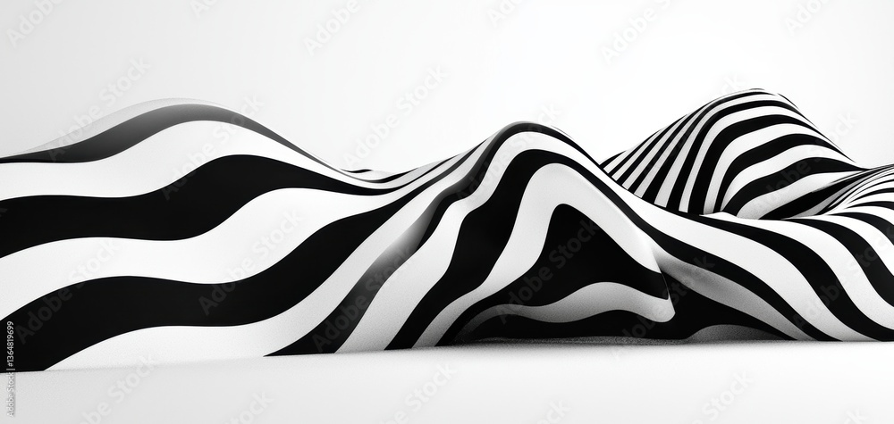 Poster modern 3d architecture with seamless curves, abstract structure in monochrome tones, artistic design