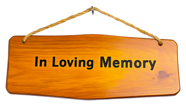Memorial tribute sign home wooden plaque indoor cut out