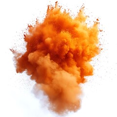 An orange colored cloud explosion erupting from the bottom upward