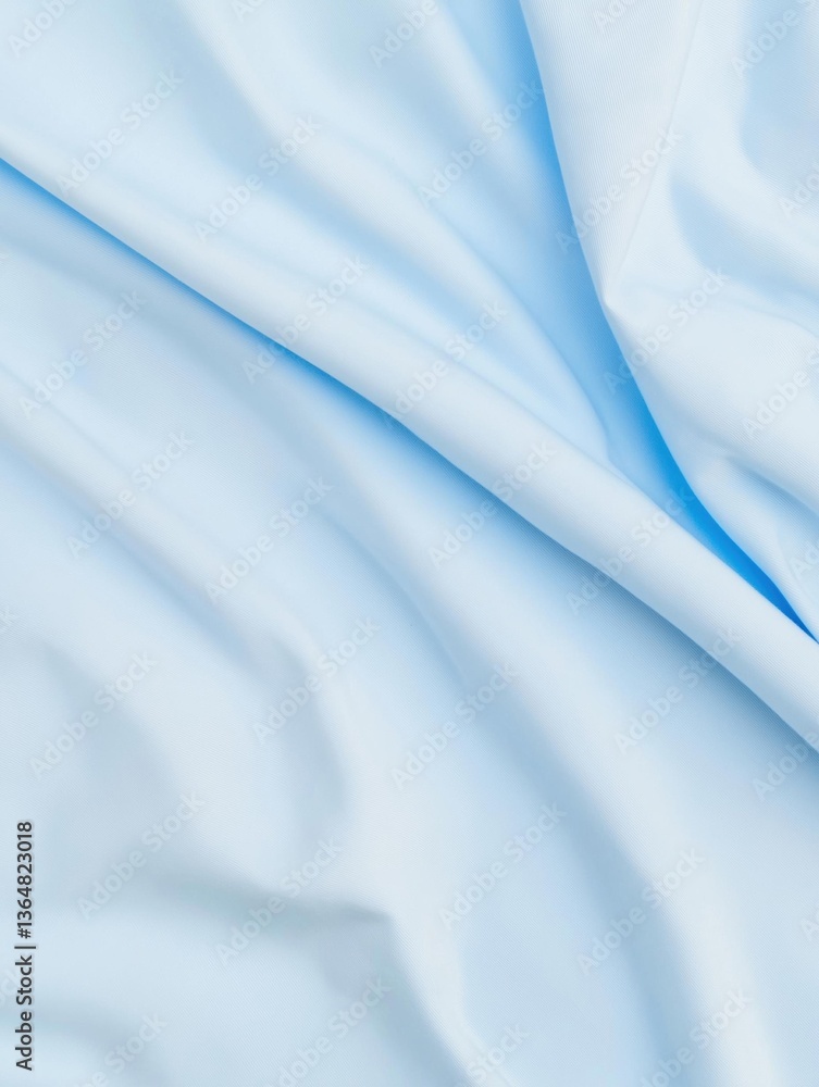 Poster close-up of a light blue fabric with a smooth and elegant texture. the fabric appears to be made of 