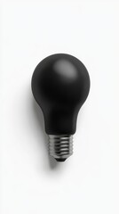 A black light bulb is displayed against a clean white background, showcasing its rounded shape and metallic base, emphasizing its modern and minimalist style