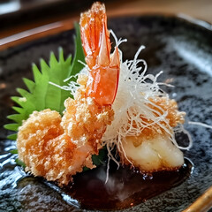 A Crunchy Japanese Tempura with Ponzu Sauce