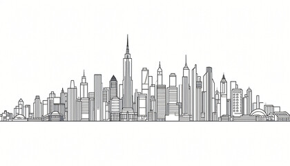 City graphic black white cityscape skyline sketch illustration vector