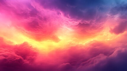 Obraz premium Vibrant Sunset Sky with Dramatic Pink and Purple Clouds Illuminated by Golden Light