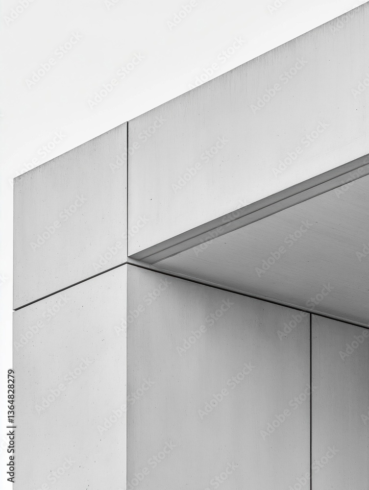 Poster close-up of a white wall with a diagonal line running along it. the wall appears to be made of concr