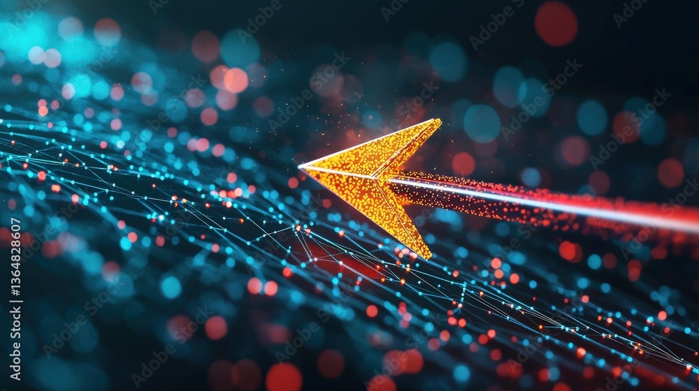 Aufkleber a digital composite of a declining stock market with a falling arrow.