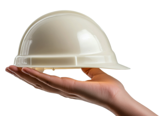 Construction safety action workplace helmet hand view protection cut out