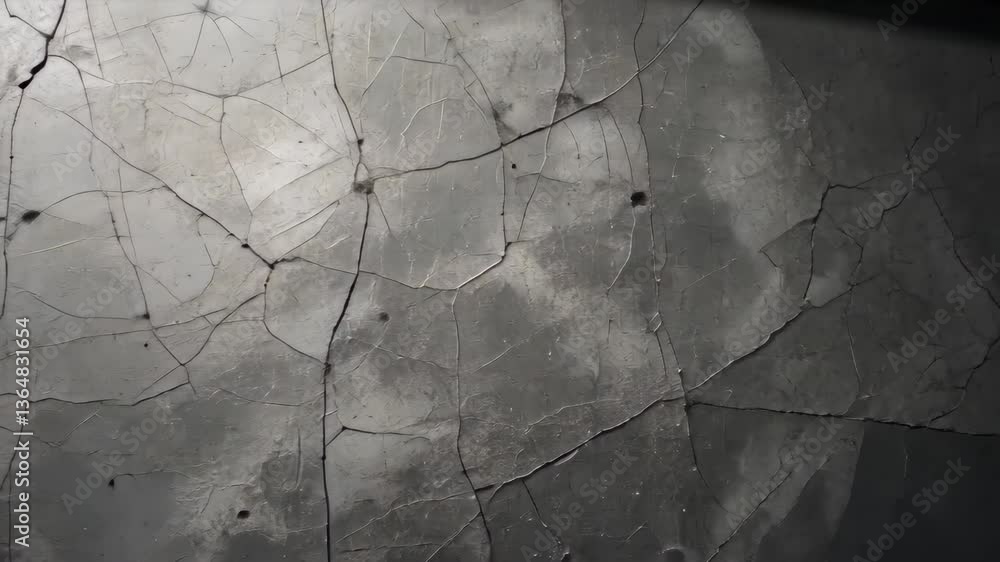Poster cracked reflective texture in silver gray with fine fractures and soft diffused lighting