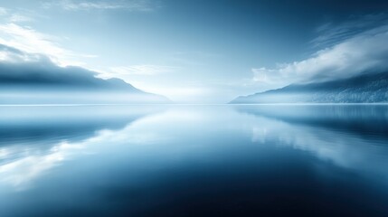 Obraz premium Serene Misty Mountain Lake Sunrise