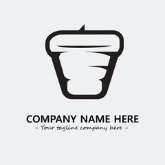 Cup illustration black and white for logo company vector image
