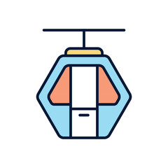 Cable car cabin Vector icon