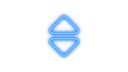 Fototapeta premium Neon sort icon blue color glow with transparent background