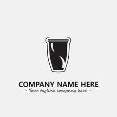 Cup illustration black and white for logo company vector image
