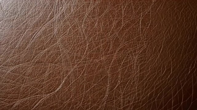 Detailed Close-Up Of Brown Leather Texture Showing Rough Surface And Grain