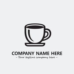 Cup illustration black and white for logo company vector image
