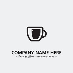 Cup illustration black and white for logo company vector image
