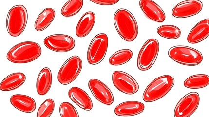 Red capsule pattern background.