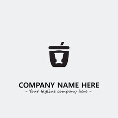 Cup illustration black and white for logo company vector image
