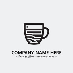 Cup illustration black and white for logo company vector image
