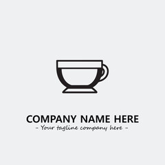 Cup illustration black and white for logo company vector image

