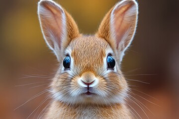 Fototapeta premium Adorable Baby Rabbit Close Up Portrait