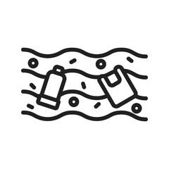 Plastic Pollution icon vector image. Suitable for mobile apps, web apps and print media.