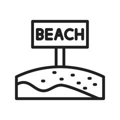 Beach icon vector image. Suitable for mobile apps, web apps and print media.