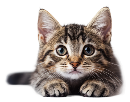 Playful kitten posing indoor setting high-quality cut out
