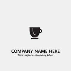 Cup illustration black and white for logo company vector image
