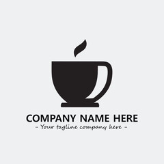 Cup illustration black and white for logo company vector image
