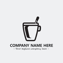 Cup illustration black and white for logo company vector image
