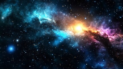 Fototapeta premium Cosmic Nebula Swirling Colors in Deep Space