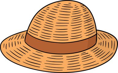 Illustration of straw hat
