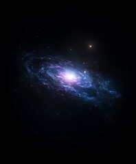Fototapeta premium A vibrant spiral galaxy shining brightly amidst the vast cosmic darkness