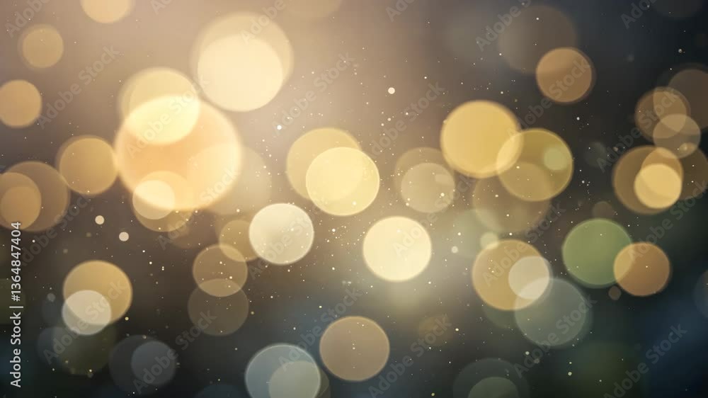 Aufkleber golden bokeh background with sparkle effect and floating particles in the air for festive atmosphere