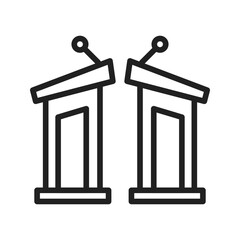 Debate icon vector image. Suitable for mobile apps, web apps and print media.