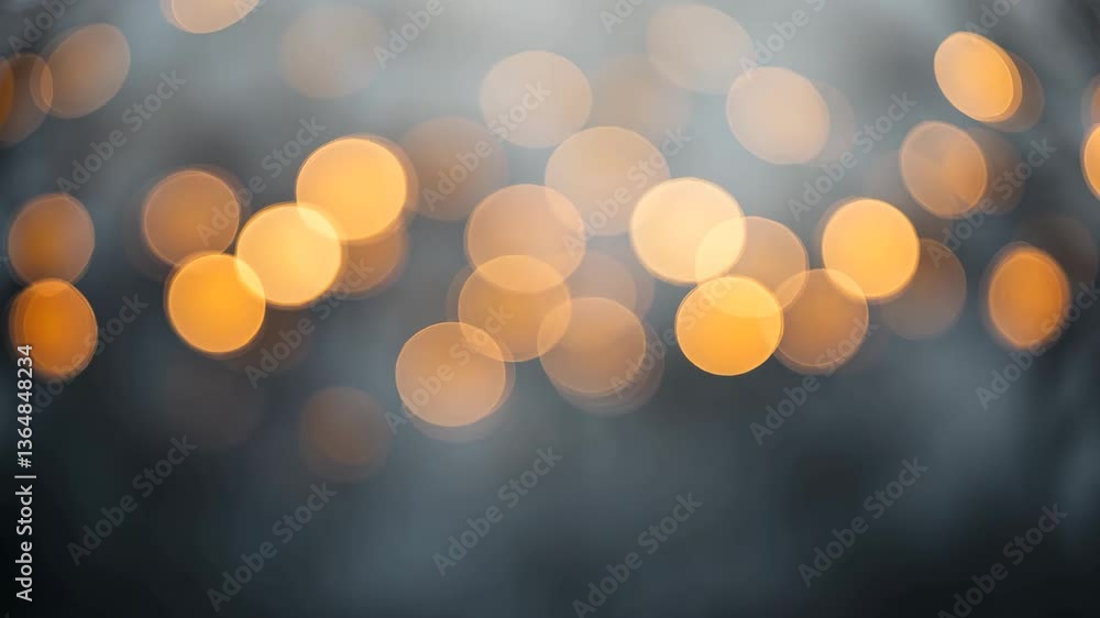 Aufkleber golden bokeh light spots with a dark grey background creating a dreamy magical mood abstract festive
